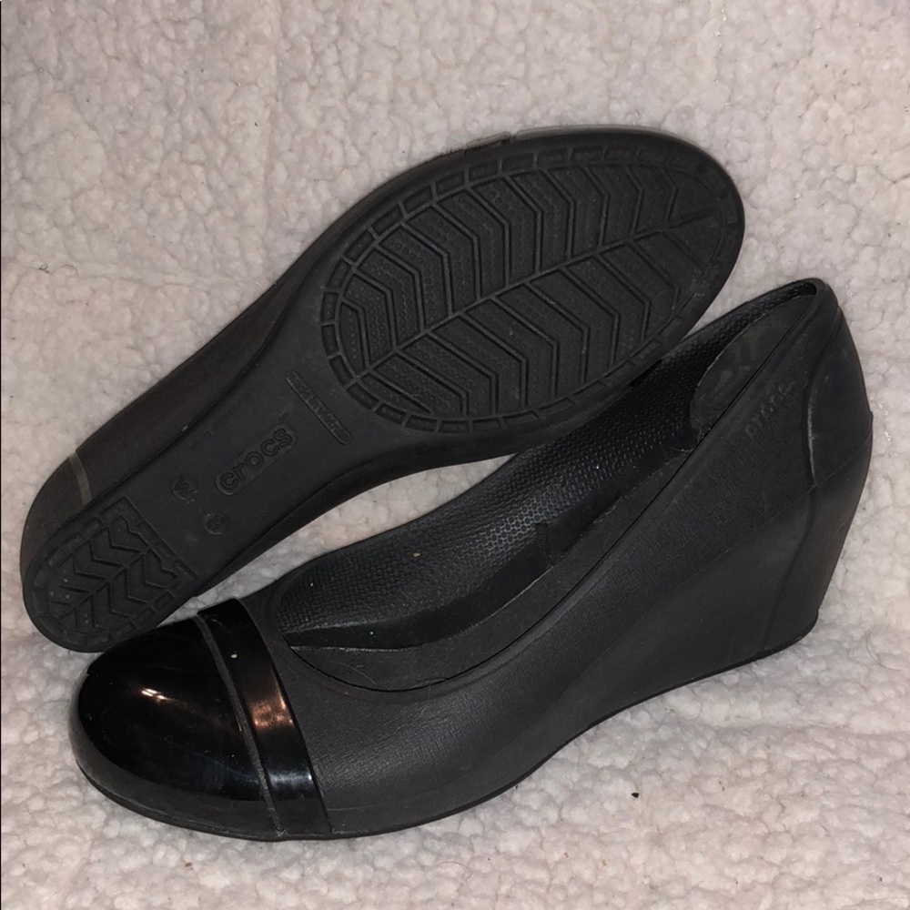 Croc Black Wedge W omens size 8